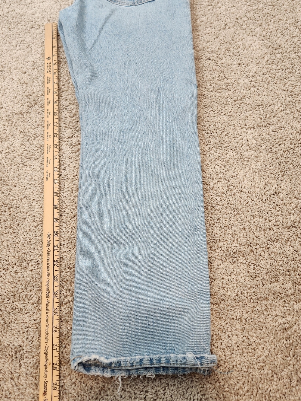 Levis 501 Premium Distressed Light Wash Distressed Jeans Size 27x30 - Picture 11 of 12